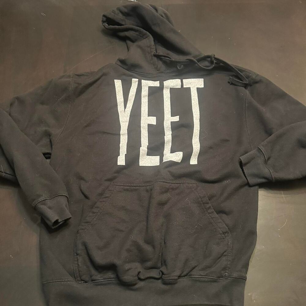 Black white cotton hoodie